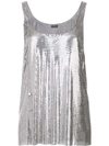 PACO RABANNE PACO RABANNE METALLIC ASYMMETRIC VEST - GREY,18PTTO902MES03012758933