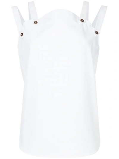 Monographie Fragment Sleeveless Top In White