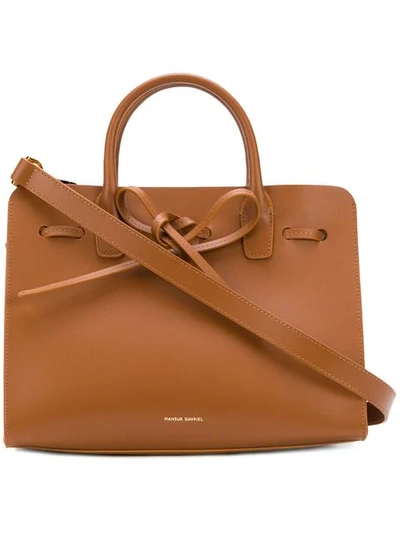 Mansur Gavriel Bow Front Tote In Brown
