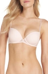 On Gossamer Next To Nothing Underwire Demi Plunge Bra In Blush