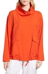 Eileen Fisher Organic Cotton/nylon Pullover Jacket In Hot Red