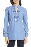 TORY BURCH TORY EMBROIDERED STRIPE TUNIC,45409