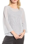 EILEEN FISHER ORGANIC LINEN BLEND SWEATER,S8CKF-W4643M