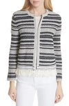 TORY BURCH PAYTON FRINGE CARDIGAN,46734