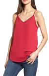 1.state Chiffon Inset Camisole In Persian Red