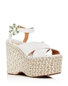 Marc Jacobs Women's Rowan Leather Espadrille Platform Wedge Sandals In Ivory