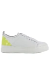 MSGM WHITE LEATHER SNEAKERS,10533989