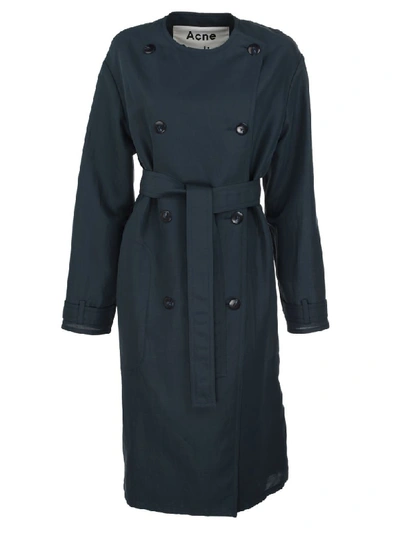 Acne Studios S Angelica Gab Trench In Steel Blue