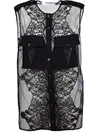 Givenchy Sleeveless Lace Blouse In Black