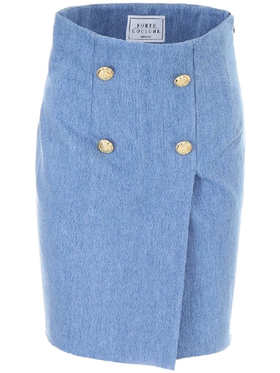 Forte Couture Denim Skirt In Denim1 (light Blue)