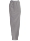 Rick Owens Split Back Silk Skirt In Blue