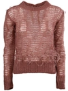 N°21 OPEN KNIT FEATHER SWEATER,10552033