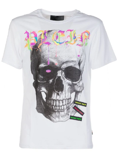 Philipp Plein Skull Print T-shirt In 01white