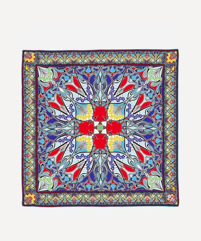 Liberty London Ianthe 70 X 70cm Silk Twill Scarf In Red