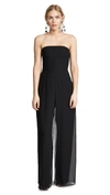 HALSTON HERITAGE Strapless Jumpsuit with Flowy Pants