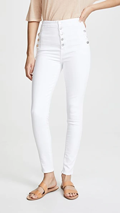 J Brand Cropped Flared Trousers In White