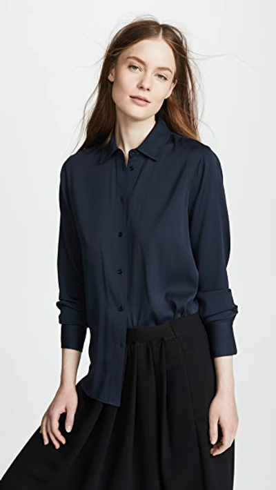 Vince Slim Fitted Blouse Coastal In Coastal