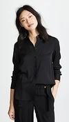 VINCE SLIM FITTED BLOUSE BLACK,VINCE49339