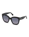 Tom Ford Beatrix 52mm Polarized Lens Oversize Square Sunglasses In Black Pattern