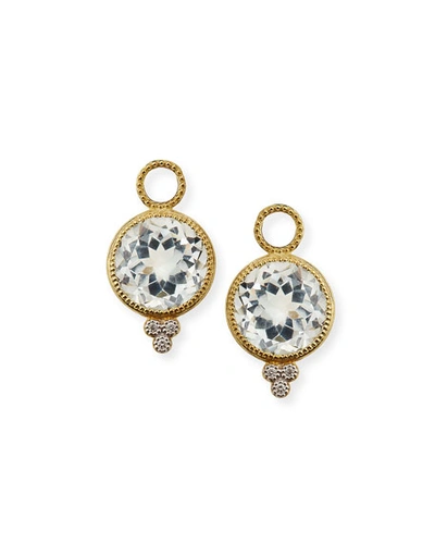 Jude Frances 18k Provence Round Earring Charms, White Topaz In Gold