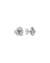 Lagos Silver Smooth/caviar Knot Stud Earrings In Silver