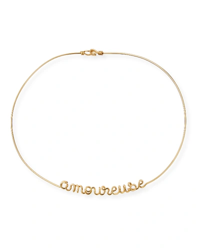 Atelier Paulin Personalized 12-letter Wire Necklace, Yellow Gold Fill