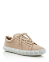 STUART WEITZMAN WOMEN'S COVERSTORY LEATHER LOW TOP LACE UP SNEAKERS,COVERSTO