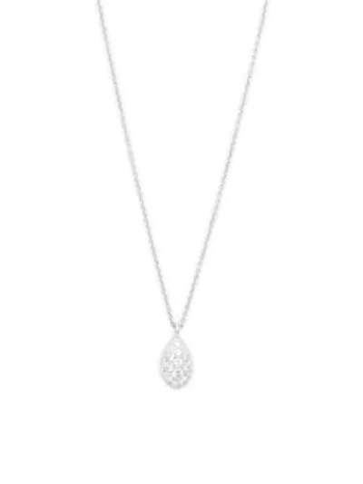 Roberto Coin Diamond, Ruby And 18k White Gold Pendant Necklace In White Diamond