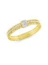 KC DESIGNS 14K Yellow Gold & Baguette Diamond Stack Ring,0400097489355