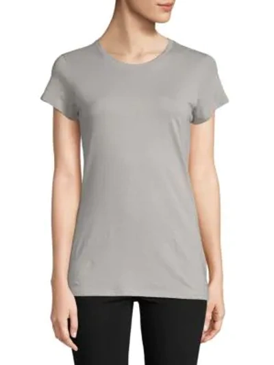 Vince Women's Solid Pima Cotton Blend Tee In Smoke