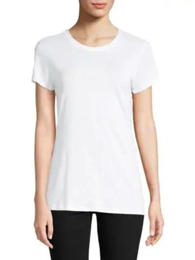 VINCE WOMEN'S SOLID PIMA COTTON BLEND TEE,0400097456706