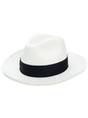 BORSALINO BORSALINO CONTRASTING BAND TRILBY HAT - WHITE,23204412839359