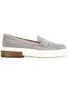 TOD'S TOD'S FLATFORM PENNY LOAFERS - GREY,XXW92B0Y410RE012522581