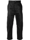 CEDRIC JACQUEMYN CROPPED WAXED TROUSERS,TR51FA21612819170