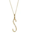 DEVON WOODHILL Character Letters Diamond & Gold S Pendant Necklace