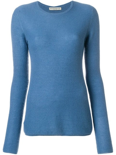 Holland & Holland Small Waffle Jumper In Blue