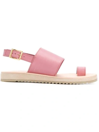 Apc Rome Leather Sandals In Pink
