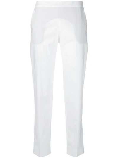 Alberto Biani Cropped Fitted Trousers In White