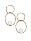 ZOË CHICCO WOMEN'S 6MM PEARL & 14K GOLD DOUBLE HOOP EARRINGS,400097490017