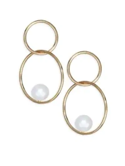 Zoë Chicco Women's 6mm Pearl & 14k Gold Double Hoop Earrings In Yellow Gold