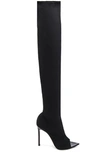 GIANVITO ROSSI GIANVITO ROSSI GOTHAM CUISSARD PEEP TOE THIGH HIGH BOOTS IN BLACK.,GIAN-WZ326