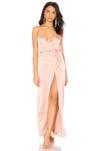 KRISA KRISA WRAP MAXI DRESS IN FEMME,KISA-WD315