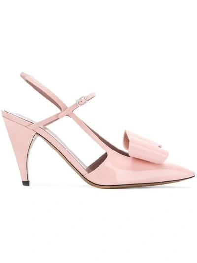 Rayne Bow Slingback Pumps In Pink & Purple
