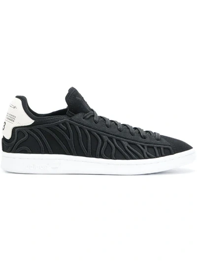 Y-3 Lace-up Suede Trainers In Black