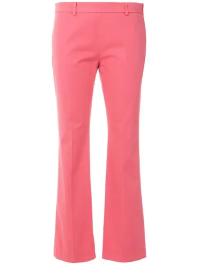 Incotex Slim Flare Trousers In Pink & Purple