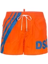 DSQUARED2 DSQUARED2 DSQ LOGO PRINTED SWIM SHORTS - ORANGE,D7B64195012497241