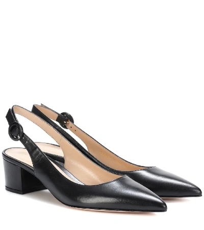Gianvito Rossi Amee Leather Slingback Pumps In Black