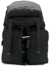Prada Double Straps Multi-pockets Backpack - Black