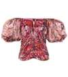 ISABEL MARANT ORVAL FLORAL LAMÉ TOP,P00321705