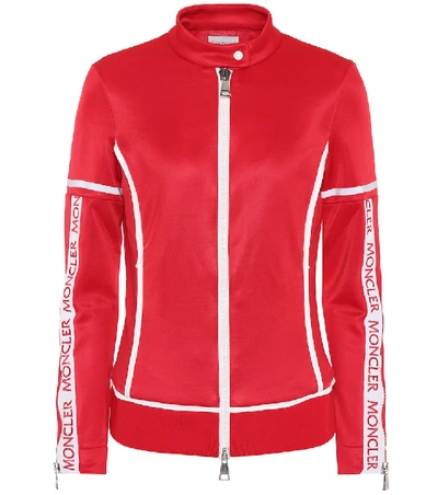 Moncler Jersey Stretch Track Top In Red